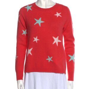 Cynthia Rowley 100% Cashmere Coral Star Sweater